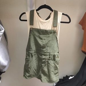 Overall olive dress